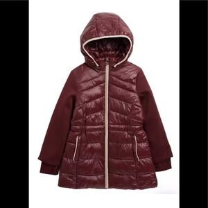 michael kors long puffer jacket big girl sz. 14 ruby nwt